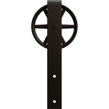 Ekena Millwork Premium Wagon Wheel Roller Hanger w/ Bolts for Barn Door for 2 1/4" Doors, Arch Bronze GB60015RWAB